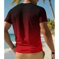 thumbnail image 2 of Cotton T Shirt Mens Short Sleeve Crew Neck Soft Fitted Tees Gradient Color Tops Fashion Classic Tshirts (XL, Red), 2 of 5