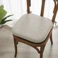 thumbnail image 3 of Elegant Comfort Chair Cushion Covers with Ties and Non Skid Rubber Backing-Thick Memory Foam - Soft Cushion Pad- Rounded Square Seat Cover- 16 x 16 Inches - Set of 2 Chevron Textured Pattern, Beige, 3 of 7