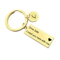 thumbnail image 1 of EGNMCR Keychains 26 letter Hangtag Stainless Steel Key Ring Drive Safe I Need You Here With You Letter Keychain, 1 of 8