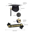 thumbnail image 3 of CaiYueKe Graduation Headband and Shoulder Straps for Congrats Grad Party Supplies Bachelor Cap Headband with Doctoral Hat Black Sash Satin Tassels Tiaras for Graduation Party Dress up Favor Photo, 3 of 5