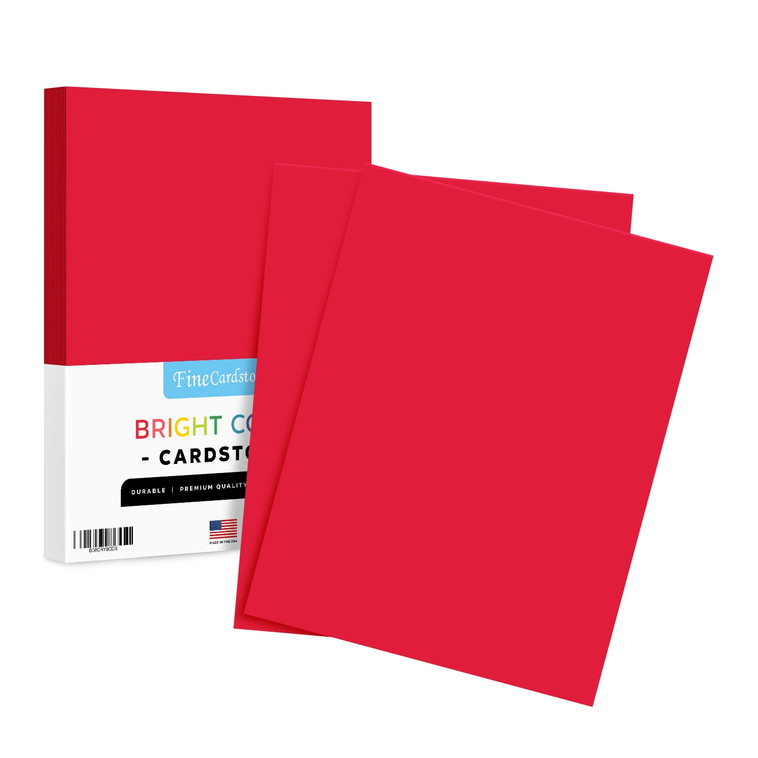 Scrapbooking 25 Sheets 8.5x11 Smooth Red Light Cardstock Paper 67# lb Card Stock 