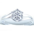 thumbnail image 2 of Seven Stone Diamond Engagement Ring, Illusion Set Diamond Ring, Floral Cluster Diamond Wedding Ring, Double Row Bypass Ring, Wavy Shank Ring, 925 Sterling Silver, 1.8 Ct Simulated Diamond, 2 of 4