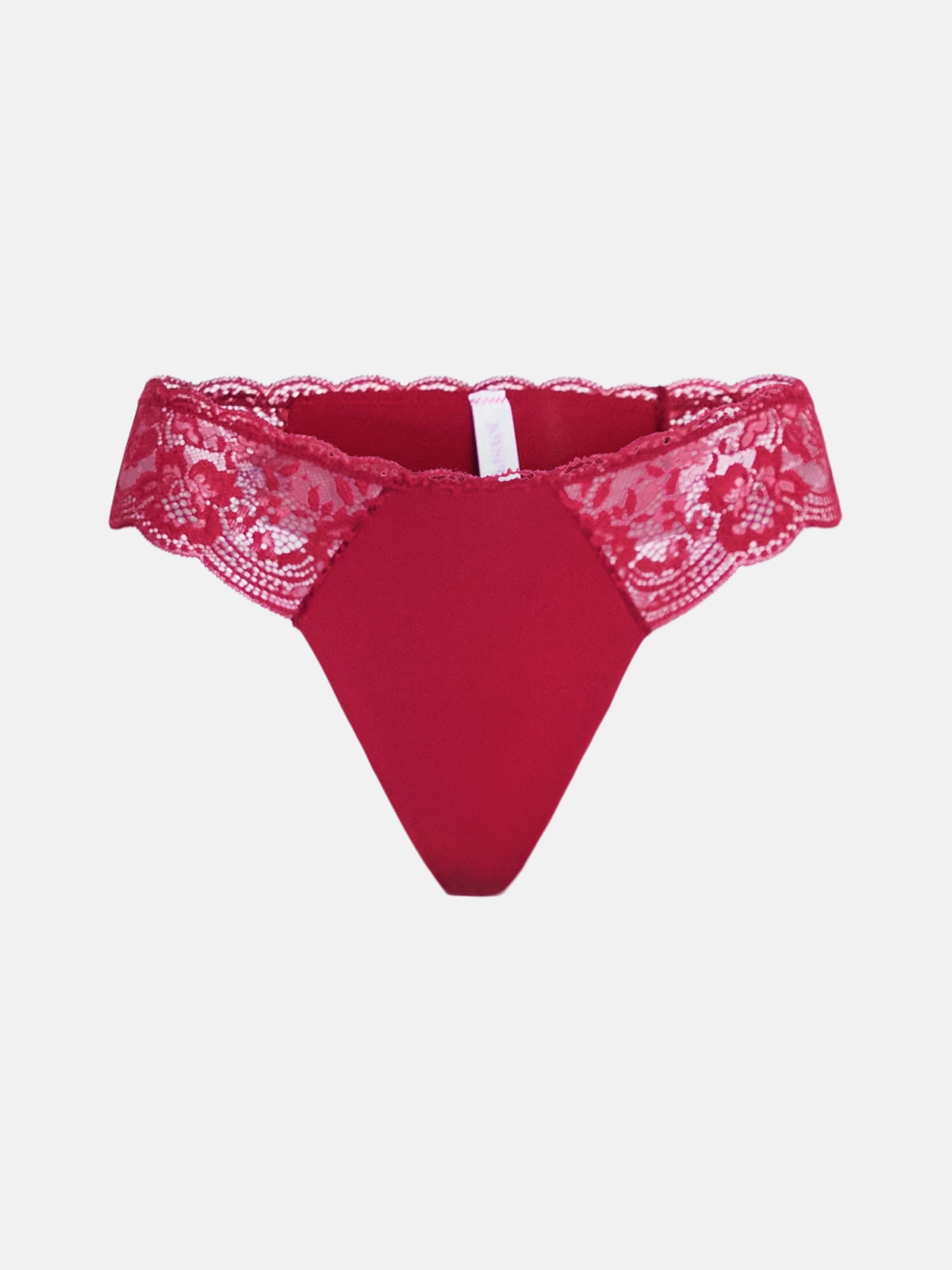 Joyspun Women's Microfiber and Lace Thong Panties, 3-pack, Sizes to 3XL