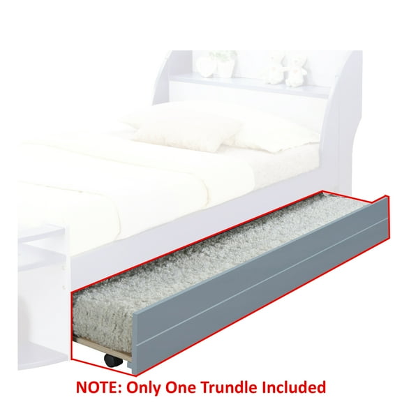 Transitional Style Wooden Trundle Bed with Caster Wheels Gray - Saltoro Sherpi