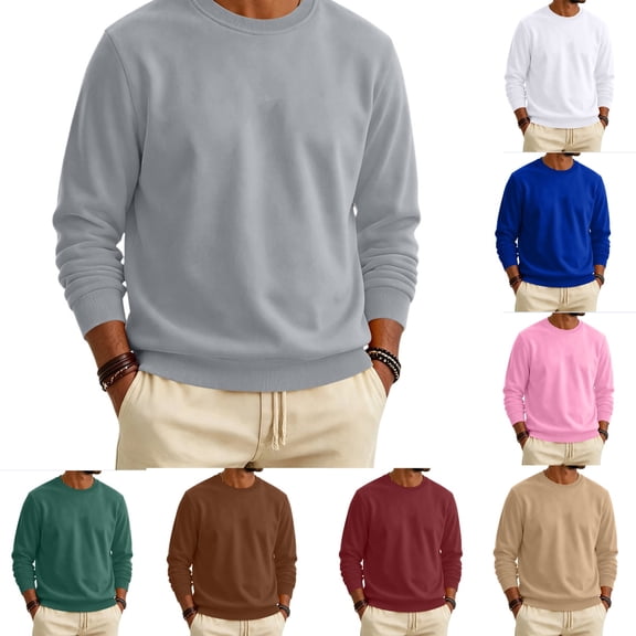 Urbanix Mens Sweatshirts Fashion Crewneck Long Sleeve Pullover Tops Outdoor Lounge Sweatshirts