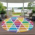 thumbnail image 6 of Addison Rugs Chantille Indoor/Outdoor Transitional Geometric Orange Machine Washable Round Rug, 8' x 8', 6 of 7