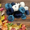 thumbnail image 6 of Desk Accessories Promotion Sale! Nomeni 12Pcs Mixed Artificial Pumpkins Pumpkins for Decorations Artificial Vegetables Harvests Decoration Ornament, Home Decor Clearance Sale Blue, 6 of 7