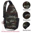 thumbnail image 4 of Mosiso Polyester Sling Bag Backpack Travel Hiking Outdoor Sport Crossbody Shoulder Bag Multipurpose Daypack for Women Men, Army Green Camouflage, 4 of 6