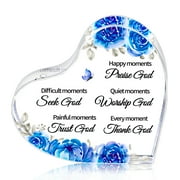 WaaHome Christian Gifts for Women Bible Verse Decoration with Inspirational Thought Religious Spiritual Catholic Gifts Easter Christmas for Mom Grandma Sister