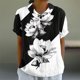 thumbnail image 1 of Fiudx Liquidación de Ofertas Flash Camiseta Holgada Informal con Estampado para Mujer, Tops de Manga Corta con Cuello de Muñeca, Blusa Bonita y de Lino, 1 of 5