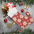 thumbnail image 6 of Ryvnso Christmas Stockings Retro Poinsettia Snowflake 17.7" Large Stocking Decoration 1 Pack, 6 of 7
