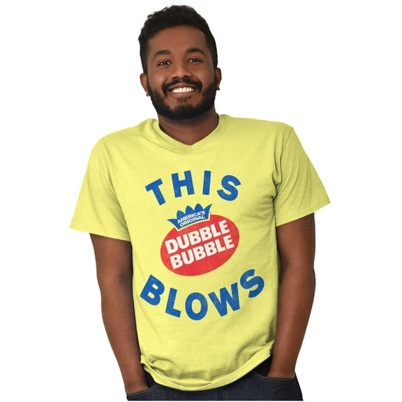 This Blows 80s Dubble Bubble Gum Logo Men's Graphic T Shirt Tees Brisco Brands S