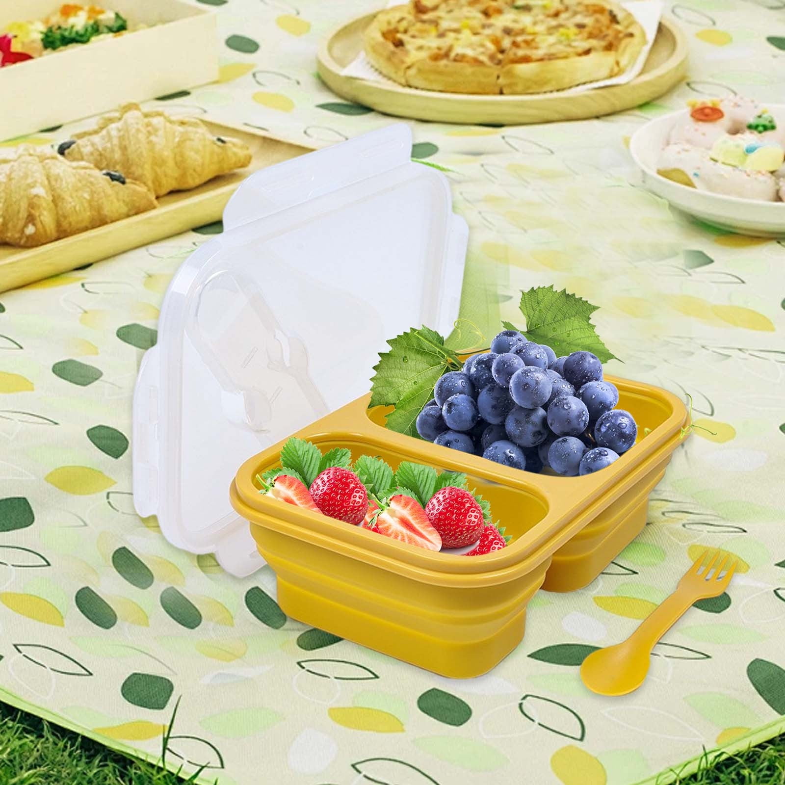 ランチボックス Zxsyw Folding Lunch Box Set Outdoor Camping Food Grade Lunch Box
