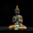 thumbnail image 4 of Estatua de Buda, Budismo artesanía de Buda colección decoración de 14x9x20cm Gloria Estatua de Buda de resina, 4 of 9