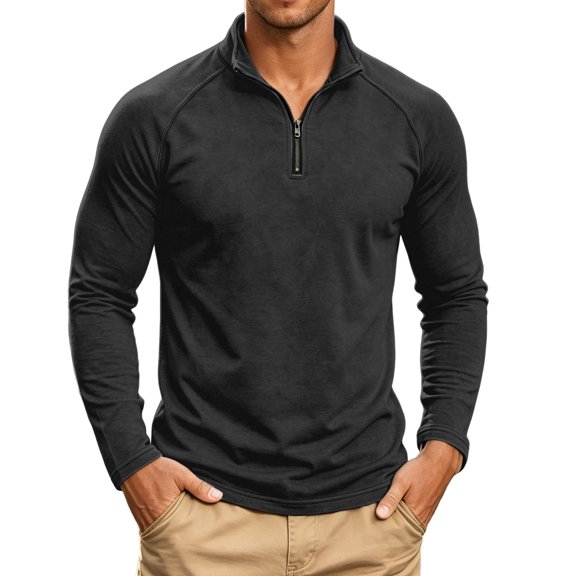 Sweatshirt for Men Washed Long Sleeve Shirt Hoodless Casual Pullover Top for Daily Outfits Tops