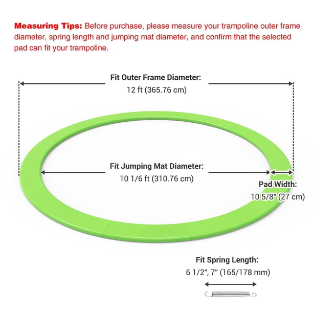 VEVOR Tapis de Rechange pour Trampoline, Tapis de Saut de Remplacement Universel pour Trampoline Rond avec Cadre de 426 cm, résistant aux UV, Anneaux en V durables, Convient pour Ressort de 17,8 VEVOR Tapis de Rechange pour Trampoline, Tapis de Saut de Remplacement Universel pour Trampoline Rond avec Cadre de 426 cm, résistant aux UV, Anneaux en V durables, Convient pour Ressort de 17,8
