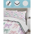 thumbnail image 4 of Pink Purple Teal Twin Size Down Alternative Comforter, Lightweight Comforter Quilt Bedding Set with Pillow Shams Watercolor Bow Farmhouse All Seasons Bed Comforter Duvet Insert 68"x86", 4 of 7