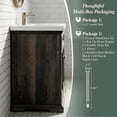 thumbnail image 5 of Yulika 36" Freestanding Farmhouse Bathroom Vanity Set with Integrated Ceramic Sink, Faucet & Drain Included, Rustic Wood Cabinet, 5 of 11