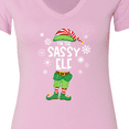 thumbnail image 4 of Inktastic Funny Christmas I'm the Sassy Elf with Shoes and Hat Women's V-Neck T-Shirt, 4 of 5