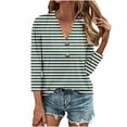 thumbnail image 3 of Inverlee Button Up Shirts Women Summer 3/4 Sleeve Tops Dressy Casual Plus Size Solid Color T Shirts Classic Holiday Tunic Blouse Clearance, 3 of 6