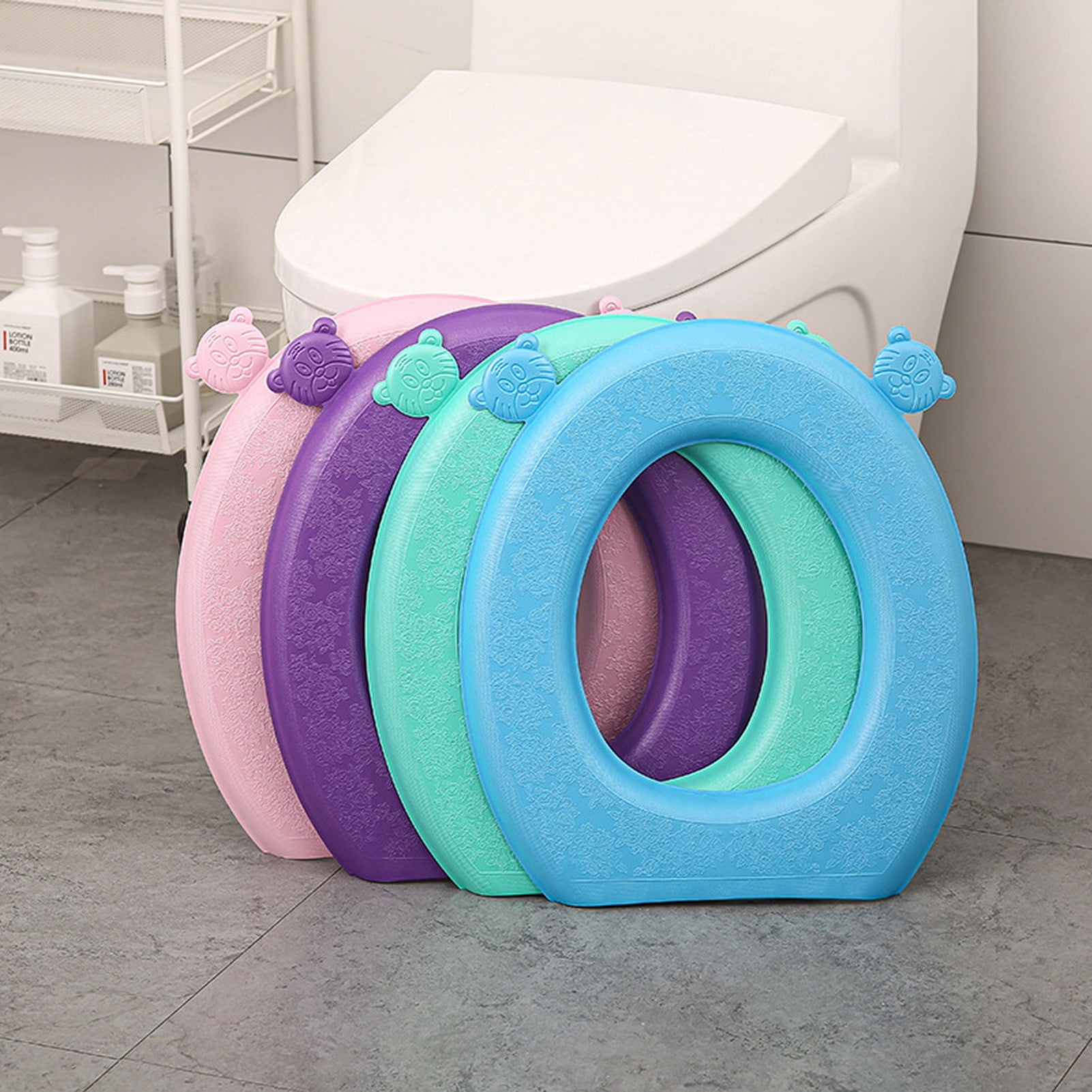 GlowZip Toilet Seat Cartoon Cushion W/ Handle, Waterproof