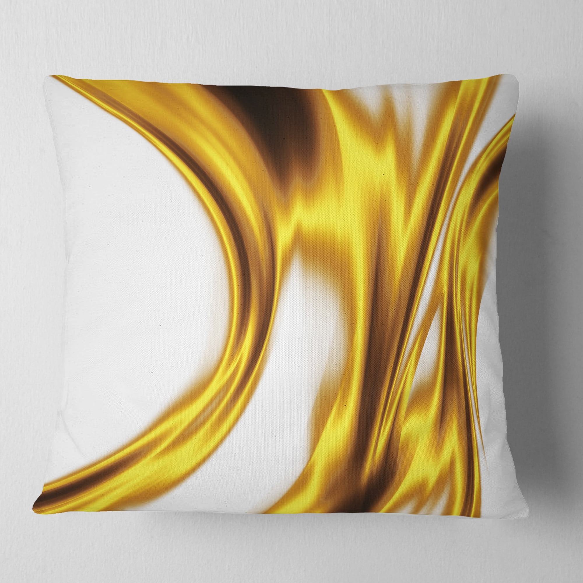 Designart Bright Gold Texture Pattern - Abstract Throw Pillow - 18x18
