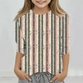 thumbnail image 2 of Shirts for Teens Girls Colorful Print Tee Shirt Plus Size Summer Shirt 3/4 Sleeve Trendy Top, 2 of 5