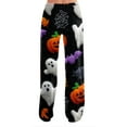thumbnail image 4 of LHVUOA Halloween Womens Pajama Pants Drawstring Stretch Cute Ghost Print Pjs Casual Elastic Waist Pajama Pants, 4 of 6