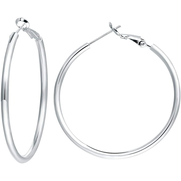 Big hoop shop earrings white gold