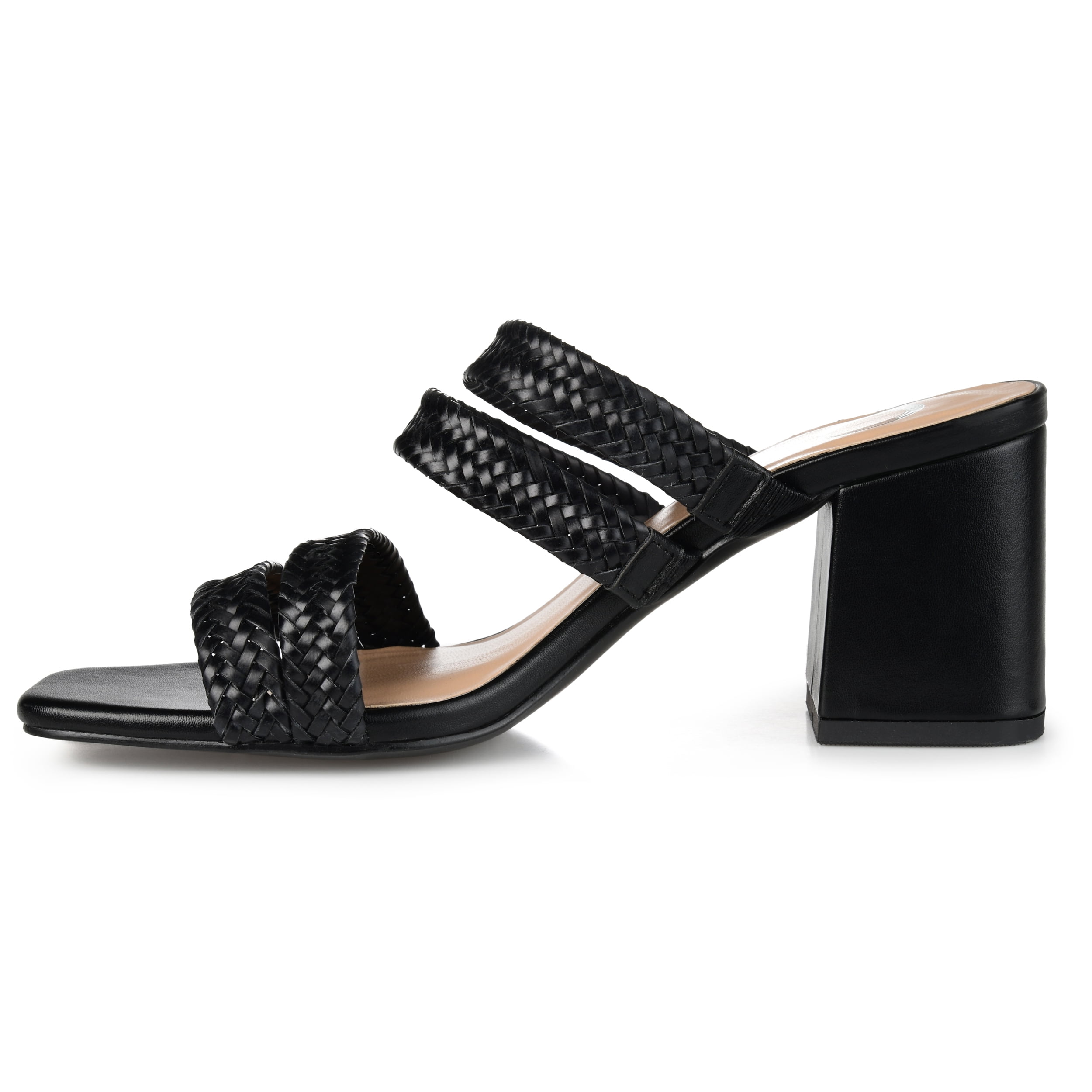 Journee Womens Natia Open Square Toe Block Heel Sandals, Widths Available