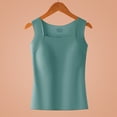thumbnail image 4 of yeiolnoer Tank Tops with Built in Bras Square Neck Strechy Sleeveless Slim Fit Tops Camisole Workout Tops for Women, 4 of 7