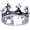Silver, variant on Men's Stainless Steel Ring Vintage Royal King Crown Knight Cross Wedding Band Silver/Gold/Black/Rose