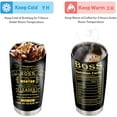 thumbnail image 5 of Boss Gifts for Women Tumbler Cup, Stainless Steel 20oz Boss Coffee Travel Mug With Lid and Straw, Funny Boss Retirement Birthday Gifts Idea for Women, Friends, Cowokers, 5 of 6