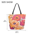 thumbnail image 5 of FORMRS Womens Canvas Tote Bag with Zipper Inner Pocket Shoulder Handbag, Orange Hand Drawn Floral, 5 of 7