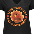 thumbnail image 4 of Inktastic Happy Thanksgiving with Cute Turkey Women's Plus Size V-Neck T-Shirt, 4 of 5