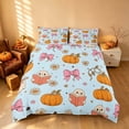 thumbnail image 3 of Homewish Halloween Spooky Animal Bedding, Bow Pumpkin Star Duvet Cover Full, Blue, Polka Dots Reversible 3 Pieces, 1 Duvet Cover and 2 Pillowcases, 3 of 6