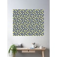 thumbnail image 2 of Funky Yellow Polka Dot Circle Pattern On Blue Background Poster Wall Art, Modern Wall Decor For Living Room Bedroom, 8x12 UNFRAMED, 2 of 3