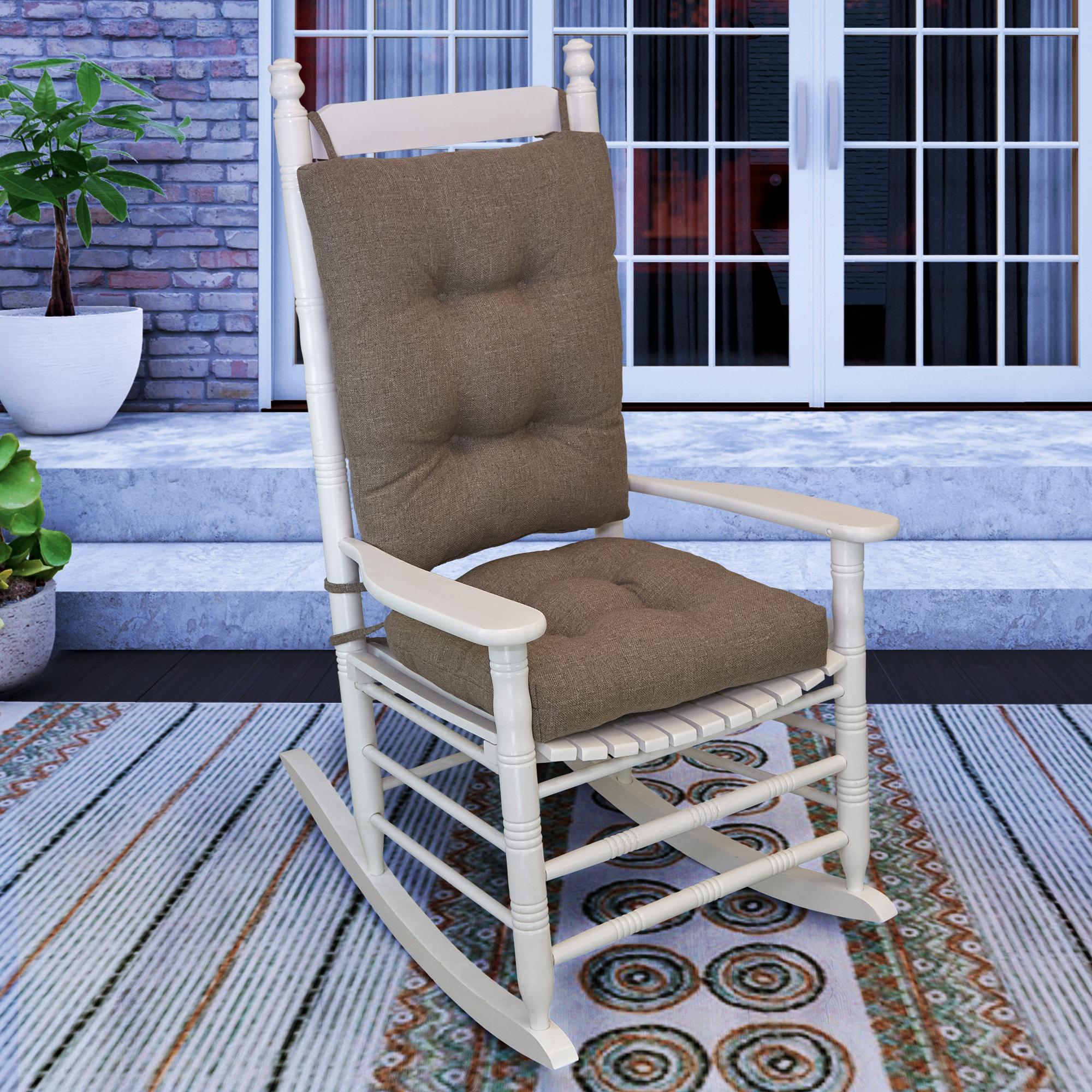 Klear Vu Indoor/Outdoor Woven Performance Fabric Rocking Chair Seat and Seatback Cushion Set