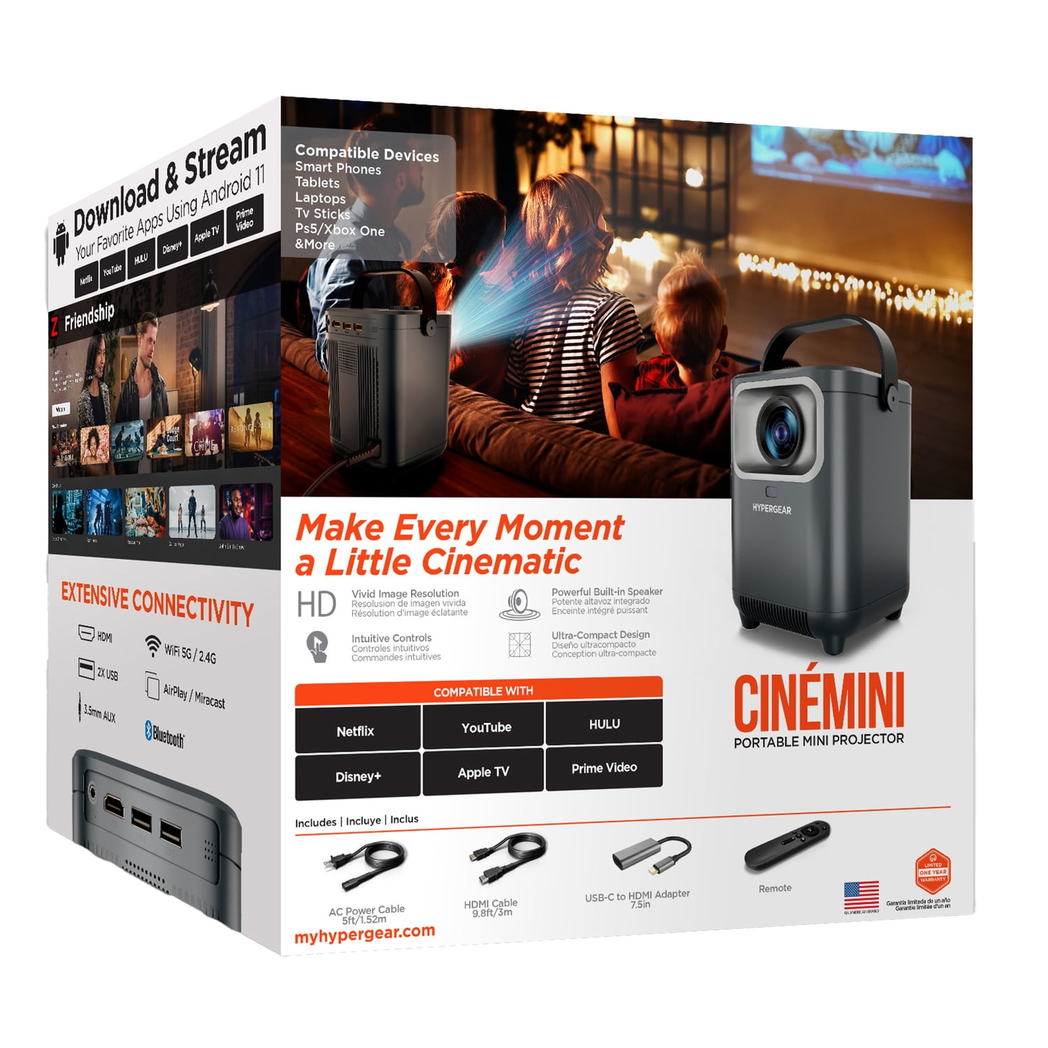 HyperGear CinéMini 720p HD Portable Mini Projector, 16072