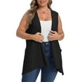 thumbnail image 2 of Diufon Black Cardigan for Women Lightweight Soft Cotton Sleeveless High Low Hem Open Front Cardigans with Pockets, 2 of 8