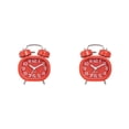 thumbnail image 2 of Bearachild Reloj despertador con espejo de cristal, campana doble redonda con luces nocturnas, tipo puntero, relojes de escritorio, campanas de Rojo 2Conjunto, 2 of 6