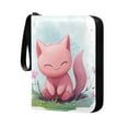 thumbnail image 2 of Game Card Storage Bag Collectible Trading Card Albums The 4-Pocket Card Binder With 50-Page Sleeve Can Hold 400 Game Cards A Cartoon Pink Cat, 2 of 6
