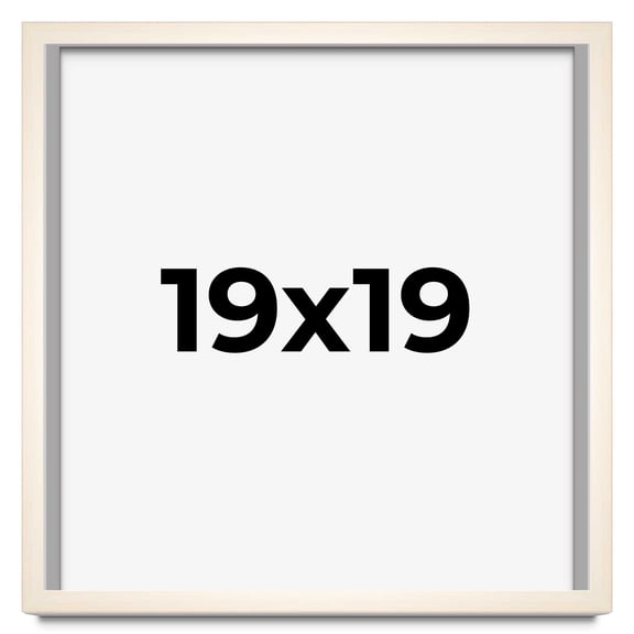 19x19 Frame White Wheat Solid Wood Picture Frame | Moulding Width 0.75 Inches | Interior Depth 0.5