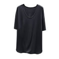 thumbnail image 1 of Mujeres de Verano Tops Suelto Ajuste Casual Color Sólido sin Mangas Cuello en V, Blusa de Moda para el Día Y la Fiesta, 1 of 4