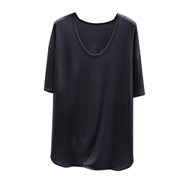 Mujeres de Verano Tops Suelto Ajuste Casual Color Sólido sin Mangas Cuello en V, Blusa de Moda para el Día Y la Fiesta