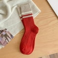 thumbnail image 5 of GZWYHT Crew Socks,Knee High Stockings Red Socks Women Autumn And Winter Cotton Thick Line Socks Striped All Warm Pile Stockings Dress Socks,Slouch Socks,Cotton Socks E, 5 of 5