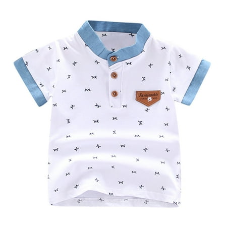 

Sngxgn Boys Big School Uniform Short Sleeve Polo Shirt Button Closure Comfortable Green Long Sleeve Tops For Boys White 2-3 Years