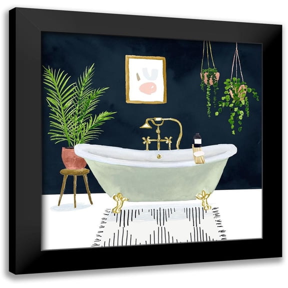 Borges, Victoria 12x12 Black Modern Framed Museum Art Print Titled - Boho Bath I