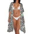 thumbnail image 3 of HELLHERO Zebra Camo Kimono Cover Up - Lightweight Breathable Beachwear for Summer Vacations, Poolside & Resort Trips | Women's Loose Fit Bathing Suit Cover, 3 of 6