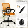 thumbnail image 3 of YRLLENSDAN Mesh Office Chair, Home Office Desk Chairs with Wheels and Arms Computer Chair Rolling Chair for Adults,2 Pack Orange, 3 of 8